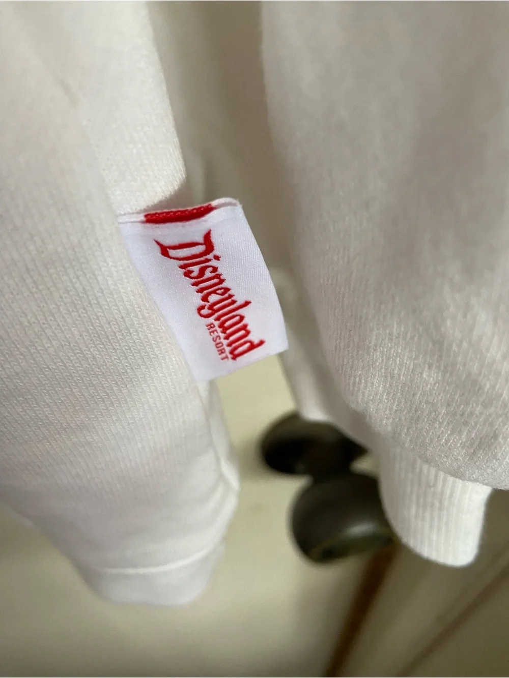 Disney White Crewneck with Red Disneyland Embroidery